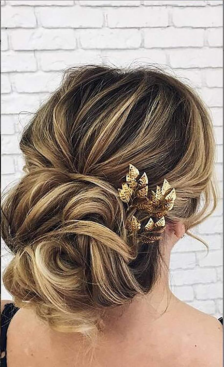 Chargances Bride Gold leaf Hair Pins Handmade leaf Headpiece Weeding Hair Pins for Bride Bridesmaid Bohemia Hair Accessories for Women and Girls(Set of 3) - Image 4