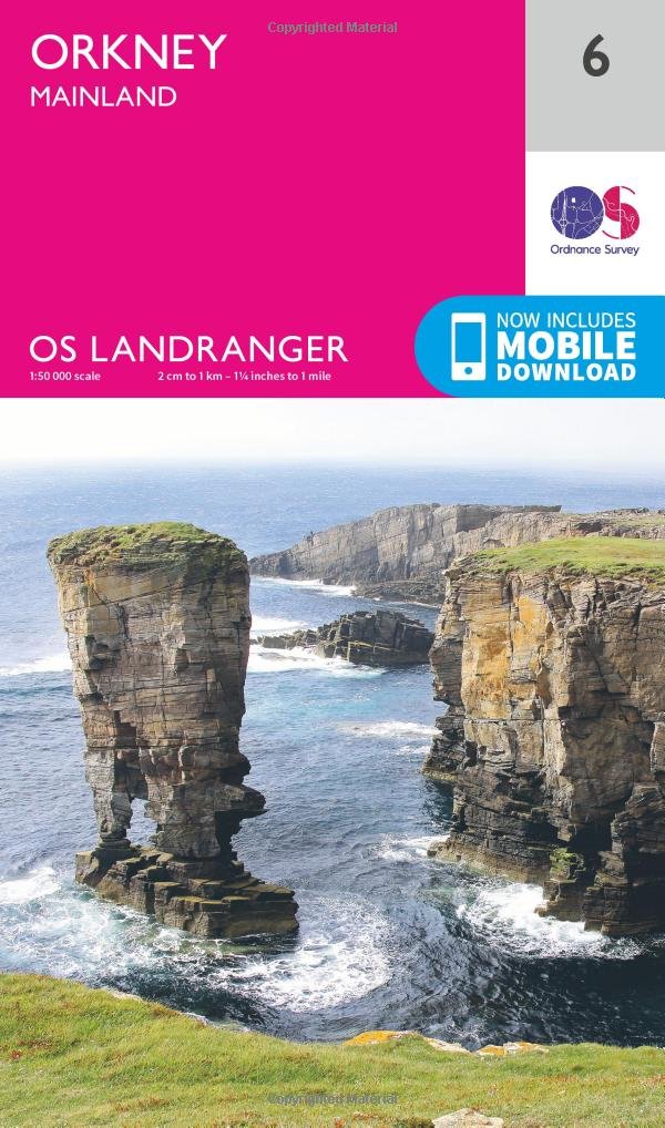Orkney Map | Mainland | Ordnance Survey | OS Landranger Map 6 | Scotland | Walks | Cycling | Days Out | Maps | Adventure: 006