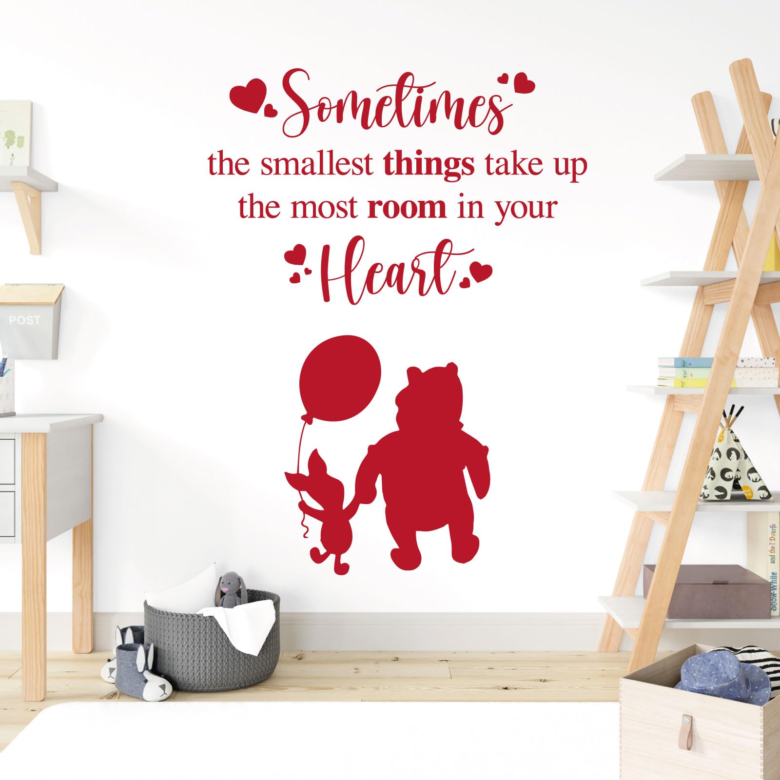 Sometimes the Smallest Things Take the Most Room in Your Heart - Movie Book Quote Wall Sticker [XLarge] [Cherry]