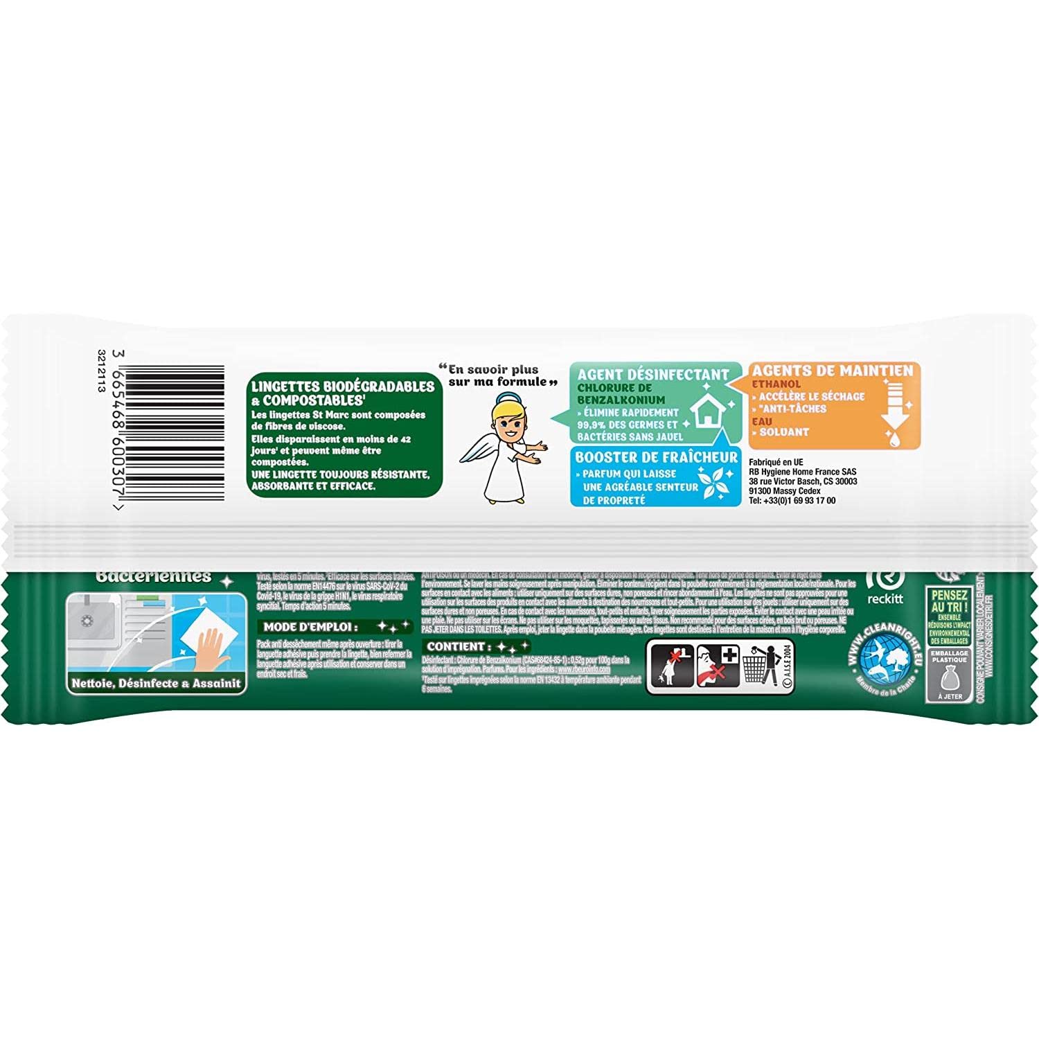 ST MARC Lote de 5 toallitas biodegradables, limpiadoras y desinfectantes, fresadoras, Alpine x80