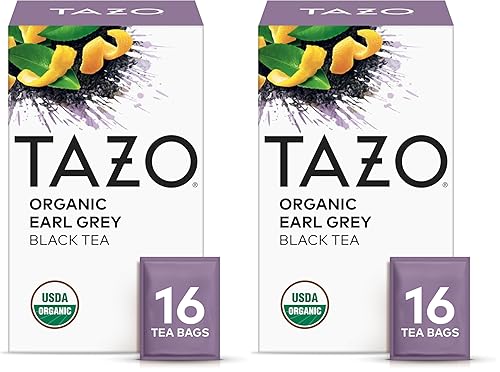 Miniatura 10 de TAZO Té orgánico Earl Grey para la salud y el bienestar, alto contenido de cafeína y sabor audaz, 16 unidades (paquete de 6)