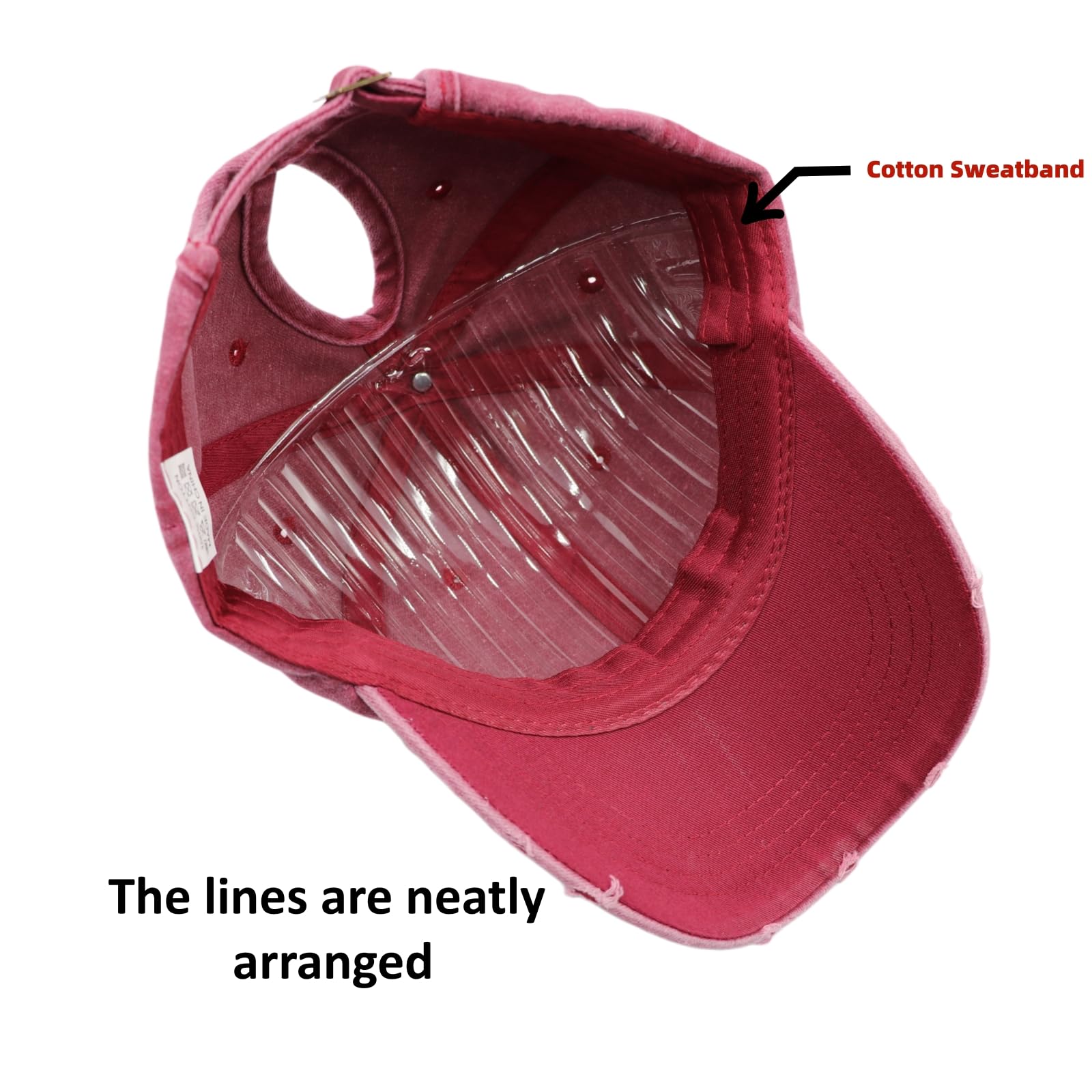 ProMindFun Czapka z daszkiem dla kobiet, baseballówka, dziewczęca czapka typu trucker w stylu moro, z miejscem na kok lub niedbały kucyk, regulowana, „dad hat” na dni z nieuczesanymi włosami