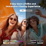 【Built-in Apps | Short Throw】Mini-Projector with WiFi6 and Two-Way Bluetooth5.4, 4K 1080P Support Portable-Projector, Auto Keystone 270° Rotation Outdoor Movie-Projecteur for Phone/HDMI/TV Stick,White