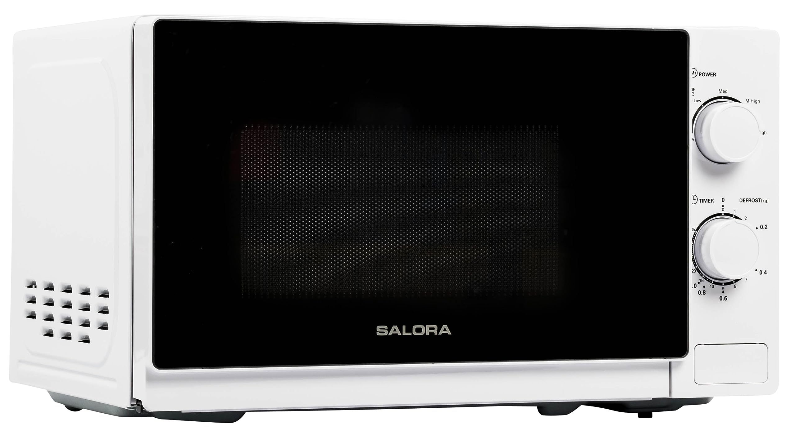 SALORA 20MSM700 Forno Microonde Offerta 20 Litri, 700W - Bianco | Cottura, Riscaldamento e Scongelamento Rapido | Micronde Timer 35 Min, Funzione Peso/Tempo | Per Uso Quotidiano in Casa/Camper