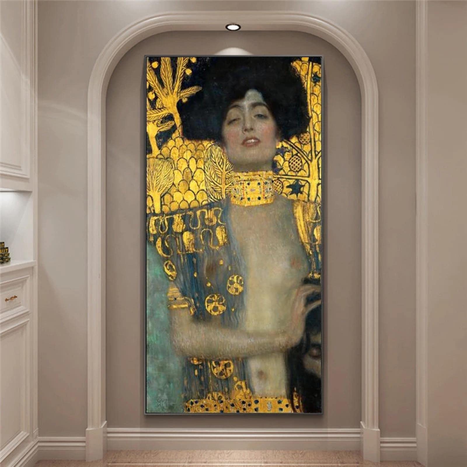 HOLEILUCK Gustav Klimt Wall Art Judith et la tête d'Holopherne Reproductions de peintures d'art célèbres Affiches Gustav Klimt Pictures 75x130cm(34x52in) Avec cadre