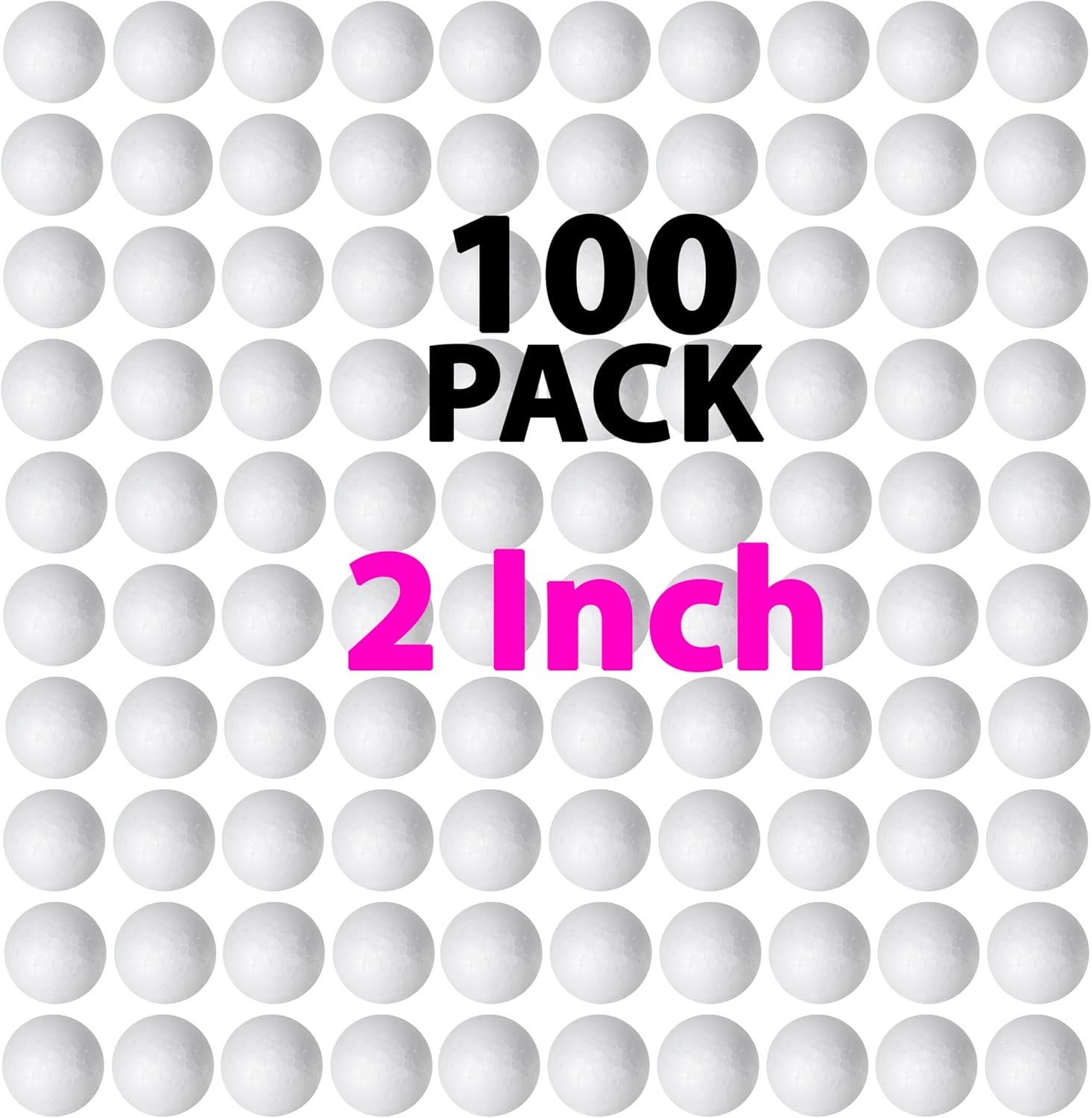 50 Pack 3'' inch Foam Balls - Large Foam Balls - Big Foam Craft Balls - Huge Foam Balls For Arts and Crafts, DIY Craft For Home, School Craft Project - 50 Bulk Value Pack 3" Inches Craft Balls