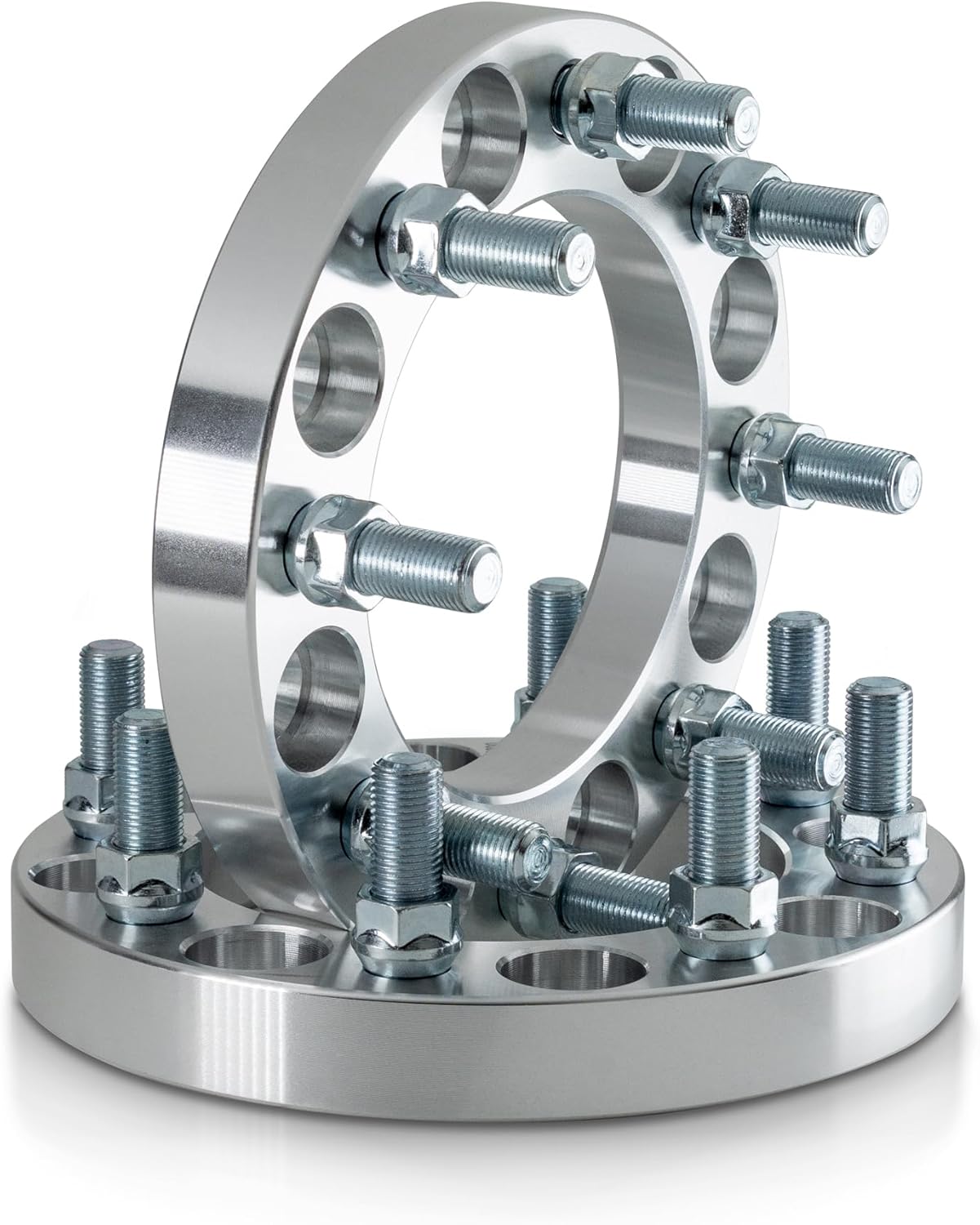 Customadeonly 8x6.5 (8x165.1) Wheel Spacers 1 Inch – 2pcs Forged Aluminum Spacers with 126mm Bore, M14x1.5 Studs – Fits Chevy GMC 8 Lug Trucks – 25mm Wide – Stud Trimming May Be Required