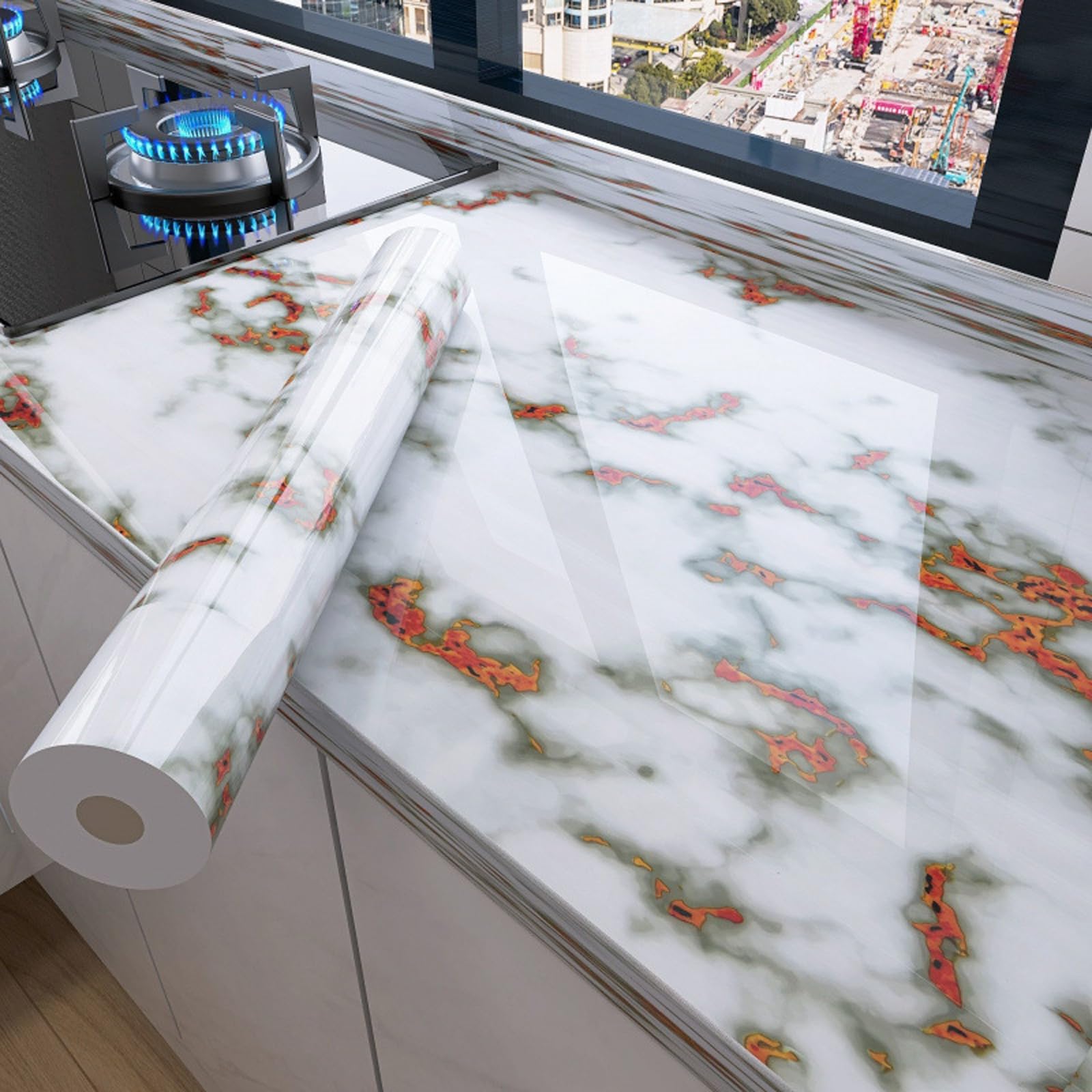 Foelanne Style F Back Self Adhesive Wallpaper, Marble Self Adhesive Wallpaper And Contact Paper For Kitchen Counter 60Cm X 3-30M(,60Cm*5M)