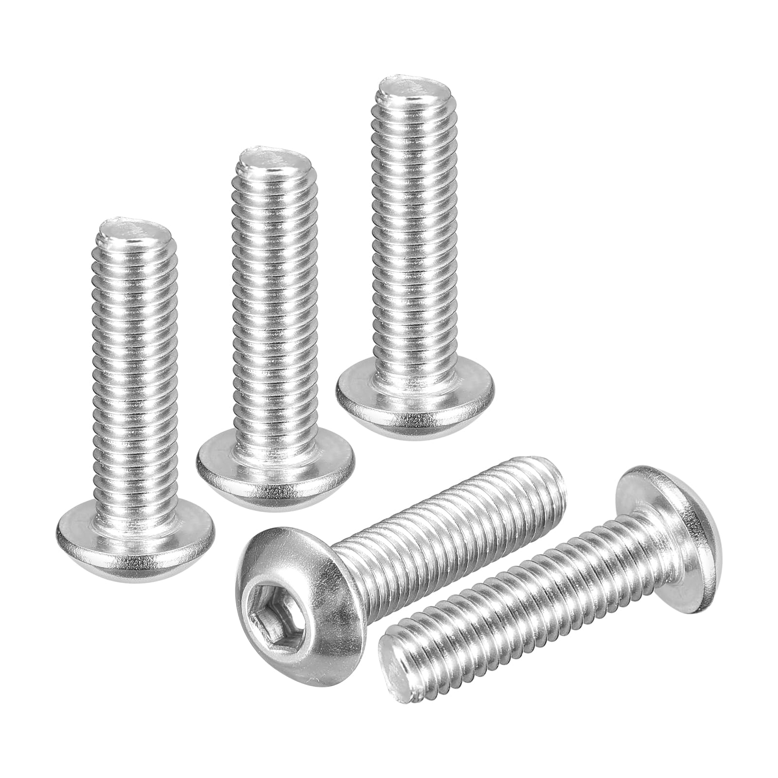 DTGN #10-32x3/4" Button Head Socket Cap Screws - 100Pack - Good for Road Bicycle, Mountain Bike, Auto, Motorcycle - 304 Stainless Steel Whitewashed - Hex Socket Drive Fasteners — image 1