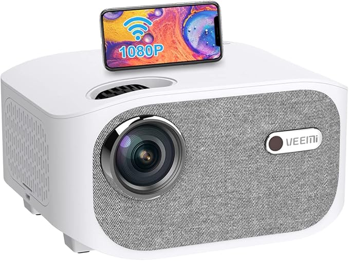 Veemi WiFi Projector 1080P 9000Lux Full HD Video Projector for Home Cinema Outdoor Movie, Compatible with HDMI USB AV Laptop, Smartphone, iOS & ...