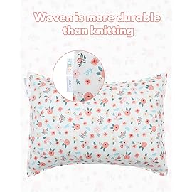 ALVABABY Toddler Pillowcases 2 Pack Organic Cotton Kids Pillow Cover Fit 13x 18 or 12x24 Envelope for Girl Boy Sleepy Travel