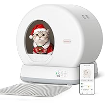 MeoWant Self-Cleaning Cat Litter Box, Integrated Safety Protection Automatic Cat Litter Box for Multi Cats, Extra Large/Odor Removal/APP Control Smart Cat Litter Box with Mat &amp; Liner