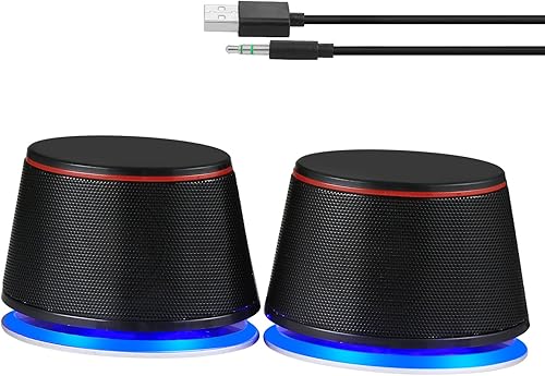 Miniatura 2 de Altavoces para computadora SW102, 5 x 2, graves profundos en cuerpo pequeño, estéreo 2.0 USB alimentado por USB 0.138 in Aux Multimedia, Radiadores