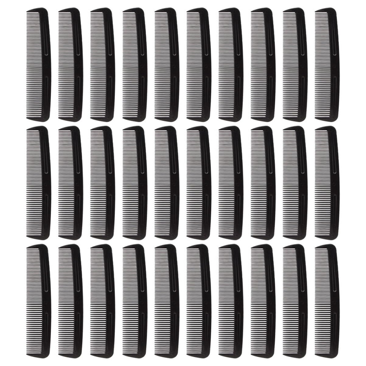 Peigne à Cheveux Noir à Double Dent, Lot de 200, en Plastique