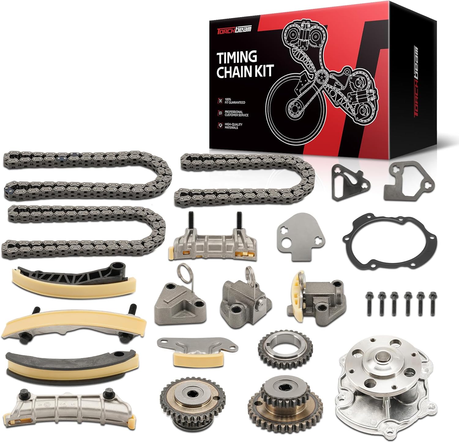 Torchbeam 12612839 Engine Timing Chain Kit Compatible with Chevrolet, GMC, Buick, Cadillac, Saturn, Suzuki, Pontiac, fits for Camaro, Colorado, Equinox, Canyon, CTS, XTS, Torrent, Outlook&More