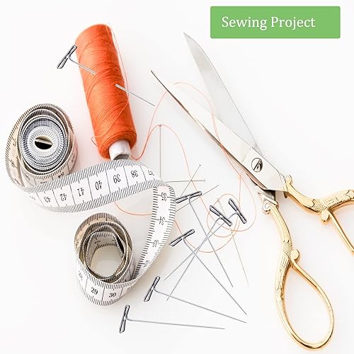 Miniatura 5 de 200 alfileres en T, pasadores de costura de 2 pulgadas, pasadores de peluca de acero inoxidable para pelucas, alfileres en T para cabeza de espuma,