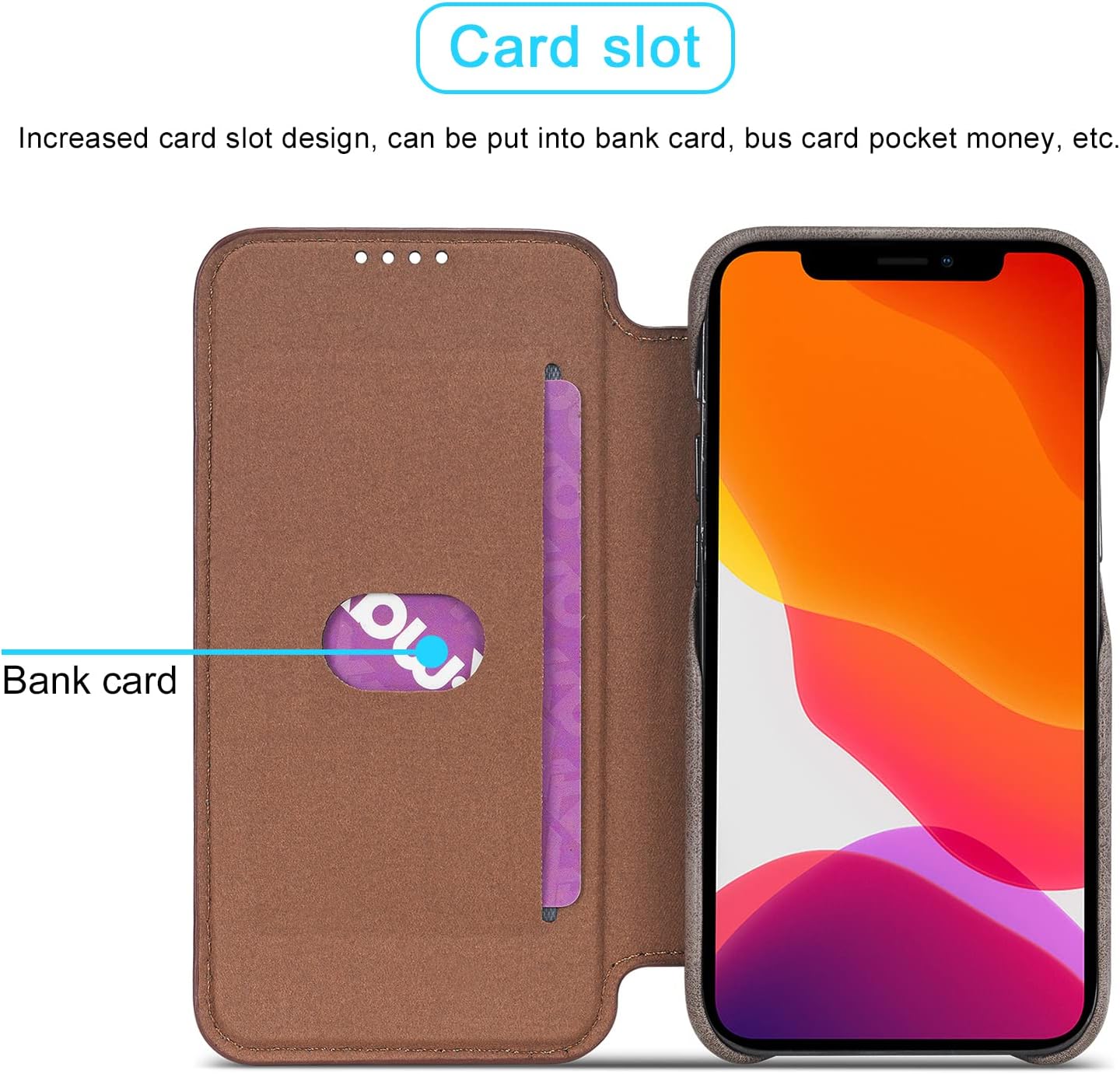 QLTYPRI iPhone 11 Pro Max Case Vintage Slim PU Leather Case with Credit Card Holder Kickstand Feature Classic Design Shockproof Pro Maxtective Durable Wallet Case for iPhone 11 Pro Max Dark Brown