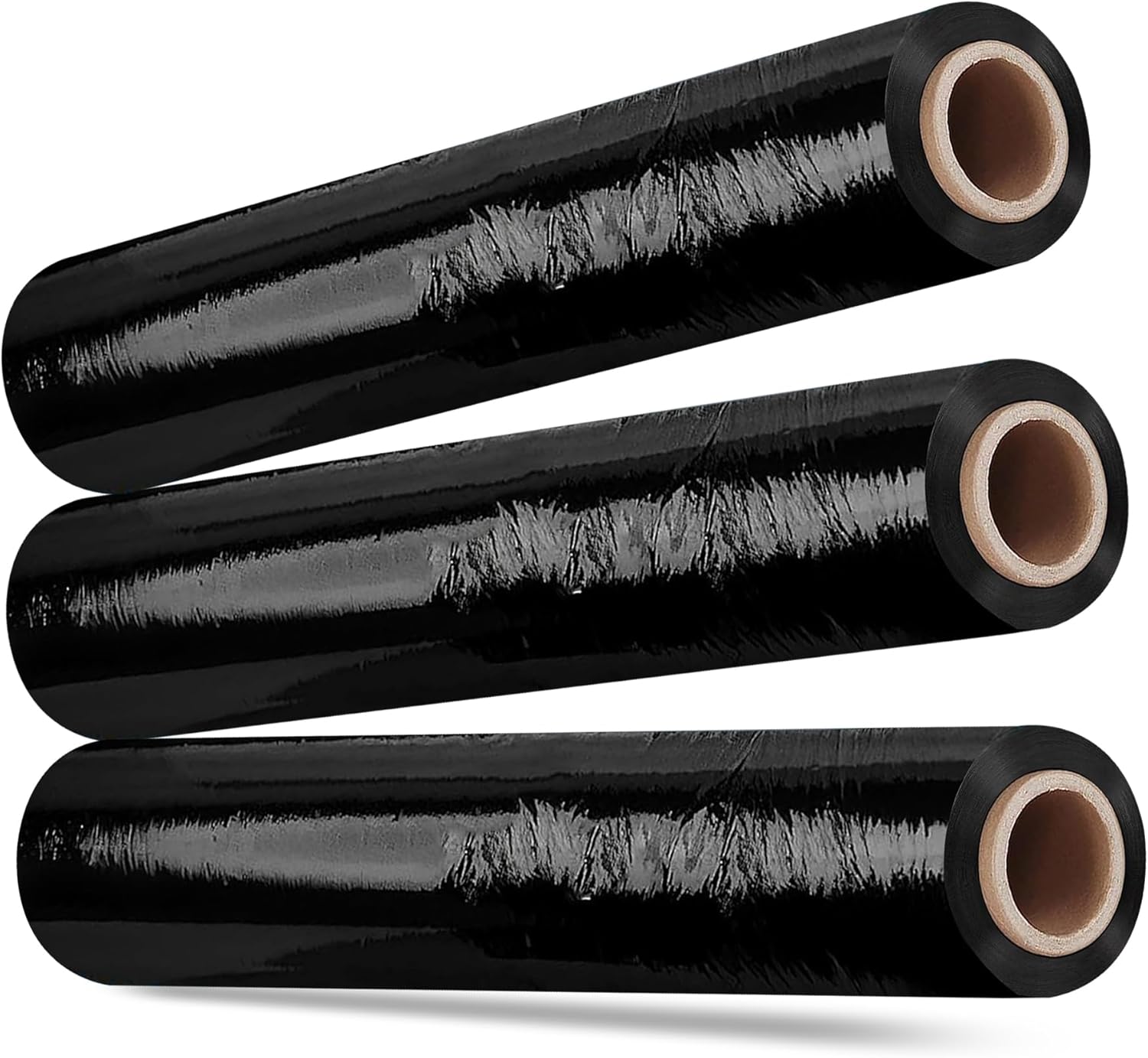 3 x Heavy Duty 400mm x 150m Black Pallet Shrink Stretch Wrap for Moving Home, Furniture, Luggage and Parcel Packaging Cling Film