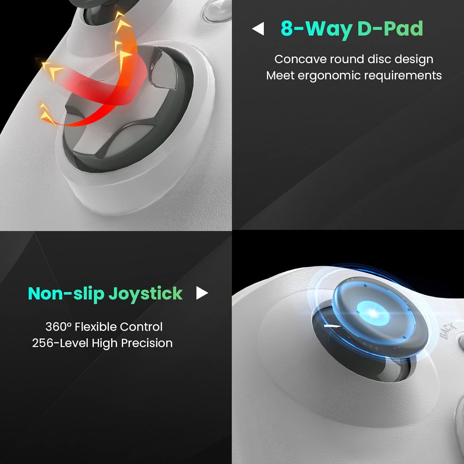 Flash Deals - 70% OFF Wireless Controller 2.4GHz Game Controller with Receiver Remote Gamepad Joystick with Win 7/8/10 (White)