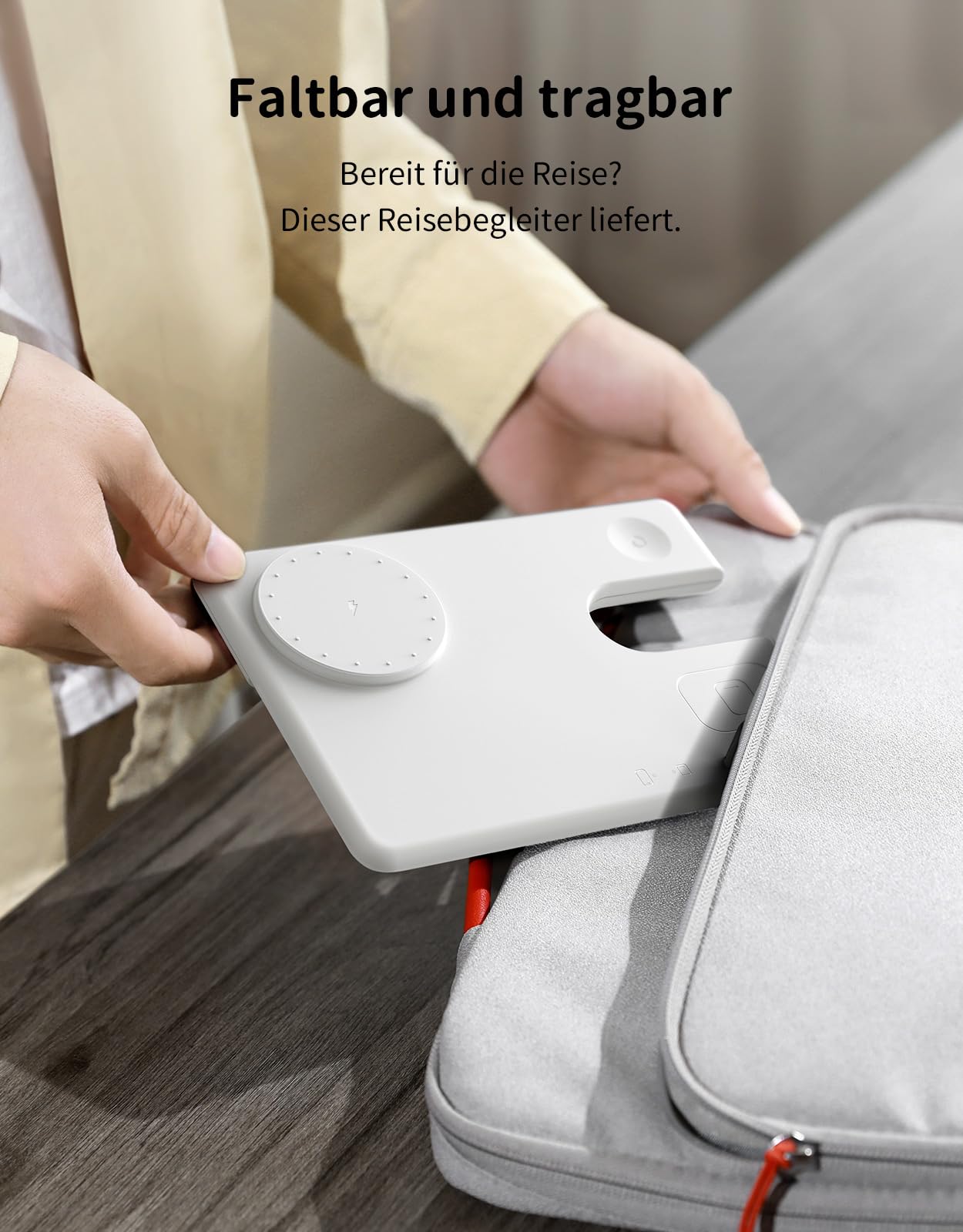 JoyGeek Caricatore per MagSafe, 3 in 1 Base Ricarica Magnetico per iPhone 15/14/13/12/Plus/Pro Max, Stazione di Ricarica per Apple Watch Ultra 2-2, Caricabatterie Wireless per AirPods Pro/3/2-Bianco