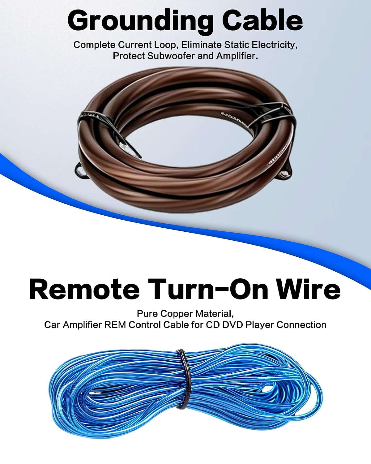 8 Gauge Amp Wiring Kit up to 1500W Car Subwoofer Amplifier Mounting Kit with Power Cables, Ground Cables, Turn-On Wire, Speaker Wire, Terminals image 5