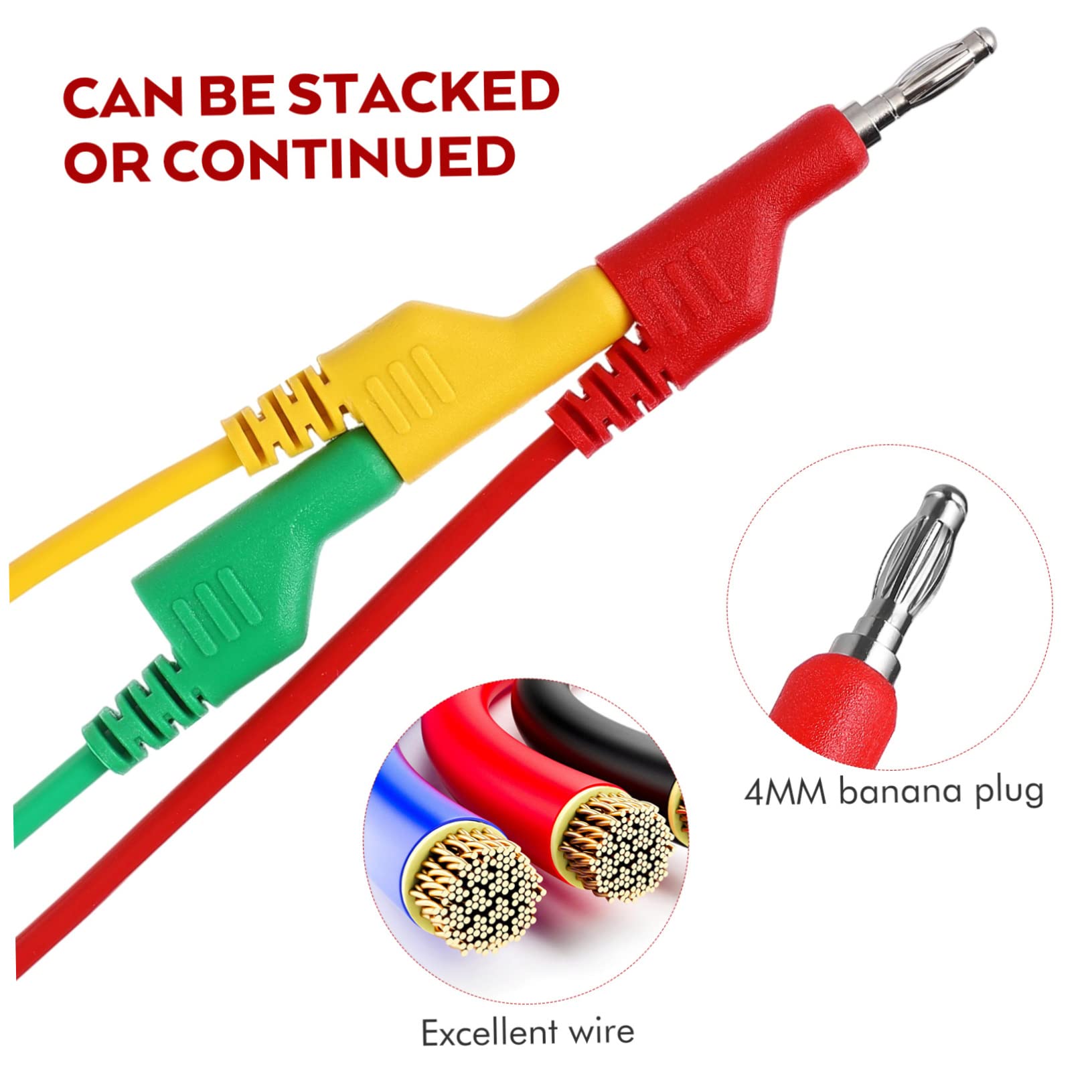 Set di Cavi con Pinze Coccodrillo per Tester Multimetro Elettrico