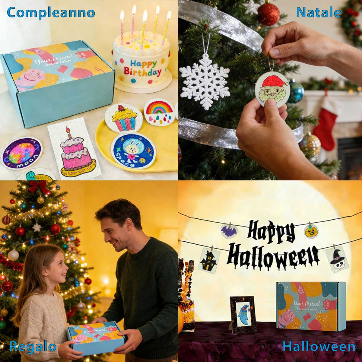 Magic Puffy Paint, 64 Pezzi Kit di Soffice, 40 Fogli Carta Dipingere con Texture in Schiuma, 12 Penne Colorate, Texture in Pittura Magica, Regali Compleanno e di Festa Creativi Pittura Magica Bambini