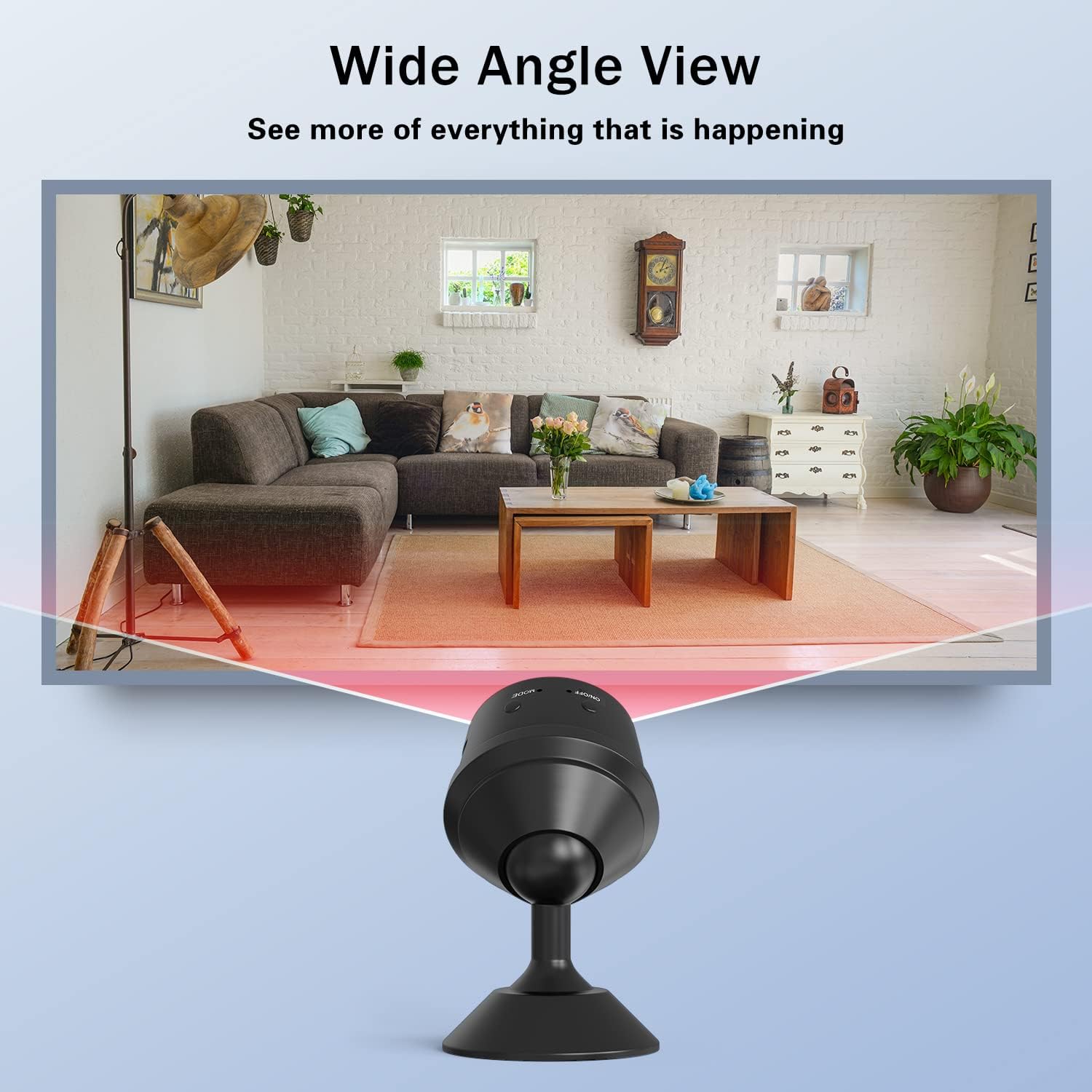 GEOARAL Hidden Camera Detector - HD 1080P Portable Home Security Camera, Camera with Night Vision and Motion Activation Function