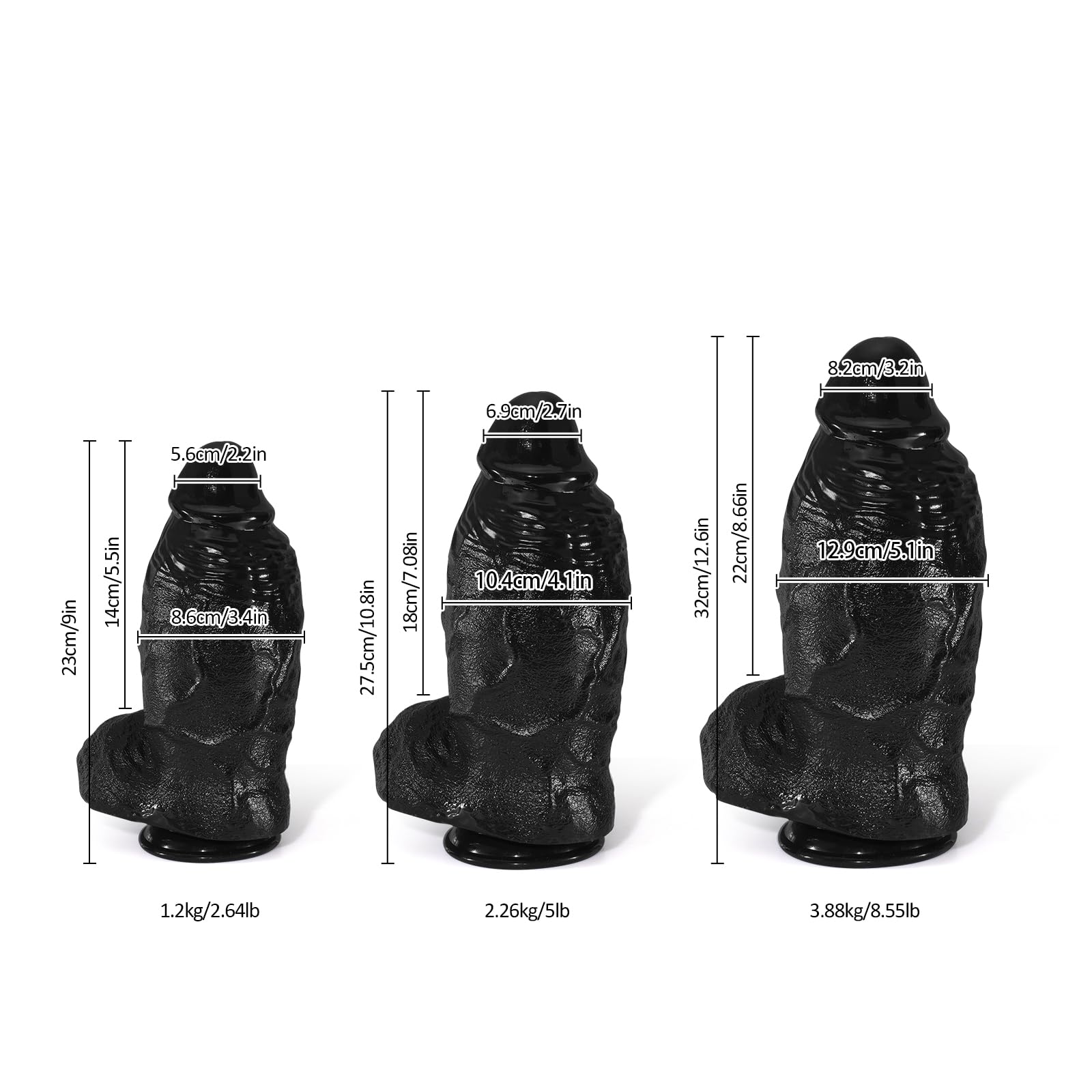 Dildo gigante extra largo da 12,7 cm di diametro, dildo nero realistico da 38 cm, pene in silicone extra large con ventosa, plug anale spesso, fallo anale largo, adatto a uomini e donne esperti