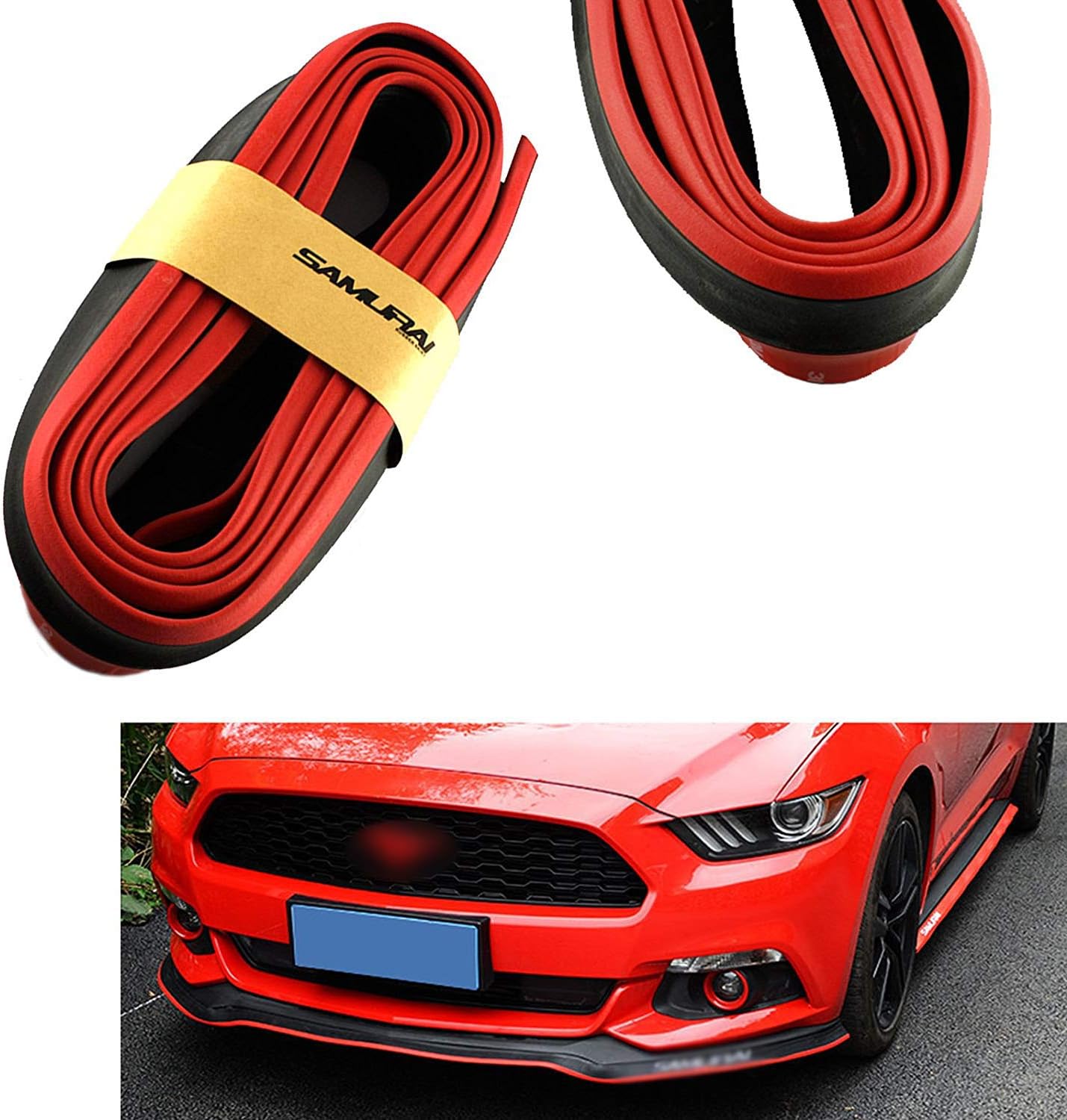 Xotic Tech Car Bumper Protector, 1 x 8ft Rubber Front Bumper Lip Spoiler Splitter