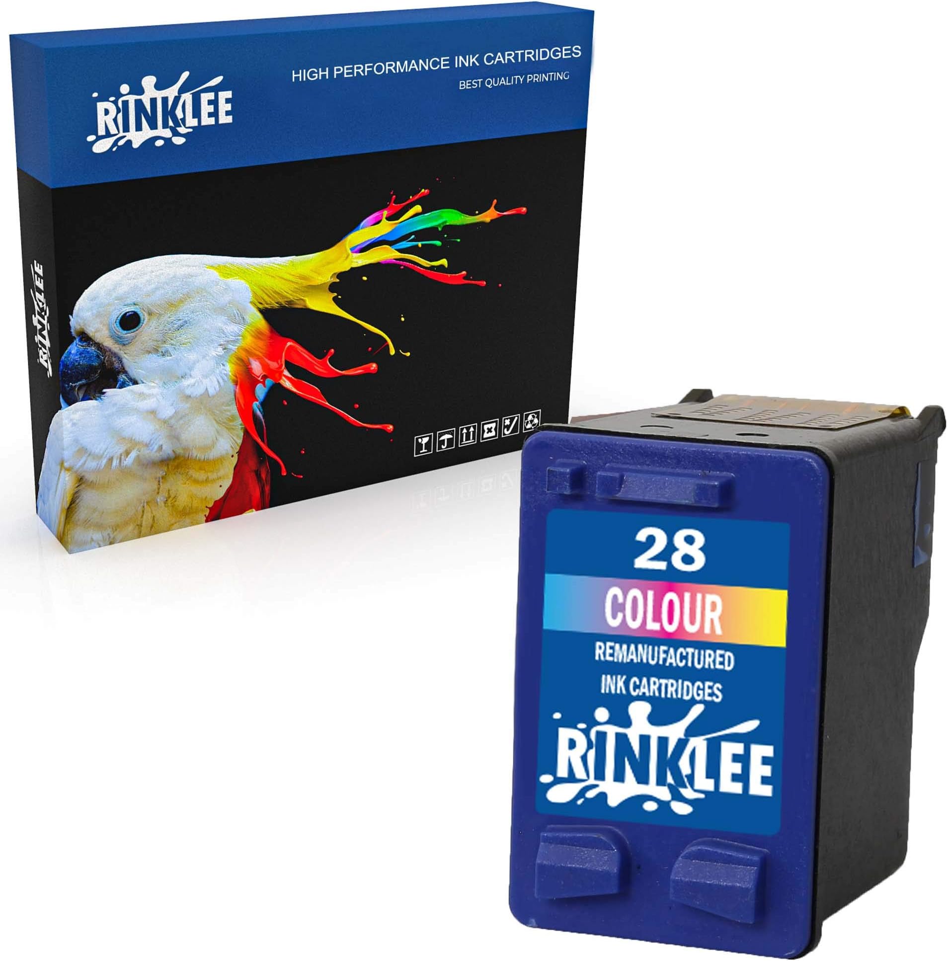 RINKLEERemanufactured for HP 28 XL Ink Cartridge compatible with HP Deskjet 3320 3325 3420 3520 3535 3550 3620 3650 5650 5850 Fax 1240 PSC 1110 1205 1210 1215 1315 Officejet 4215 | Tri-Colour