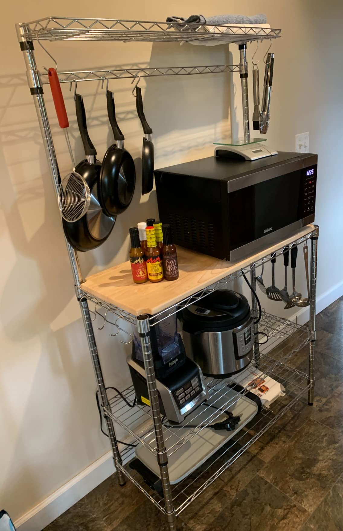 14/mo Finance Amazon Basics Kitchen Storage Baker's Rack with Wood