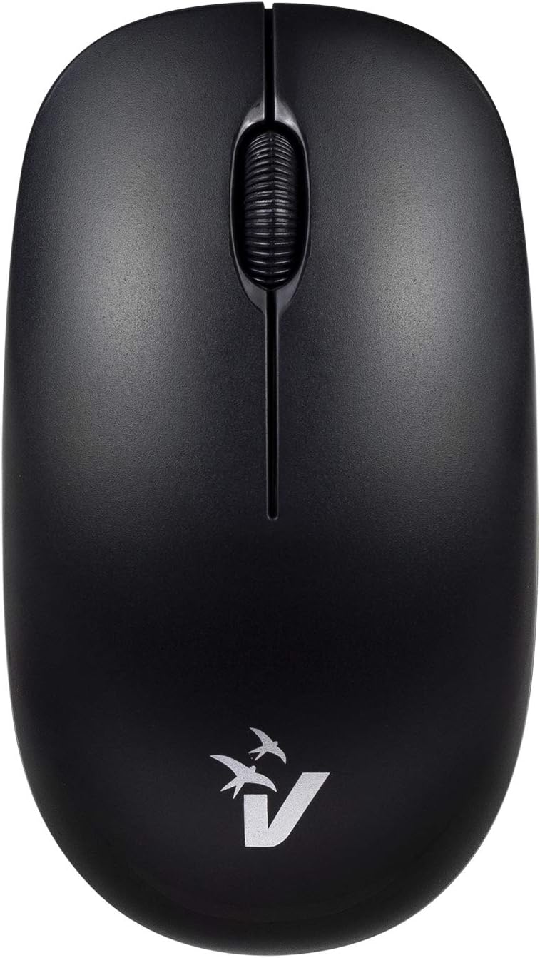 Vultech MW-07 Wireless Optical 1600DPI Wireless Mouse 2.4GHz with 3 Buttons + Scroll Wheel Ambidextrous for Notebook/PC/Laptop/Computer/MacBook, Black