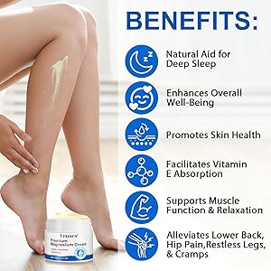 Magnesium Cream, Magnesium Lotion, Highly Concentrated Magnesium for Leg, Muscle, Joint Car, Magnesium Oil Cream with Pure Zechstein Magnesium, Topical Magnesium Chloride, Easy Absortion, 3.17G