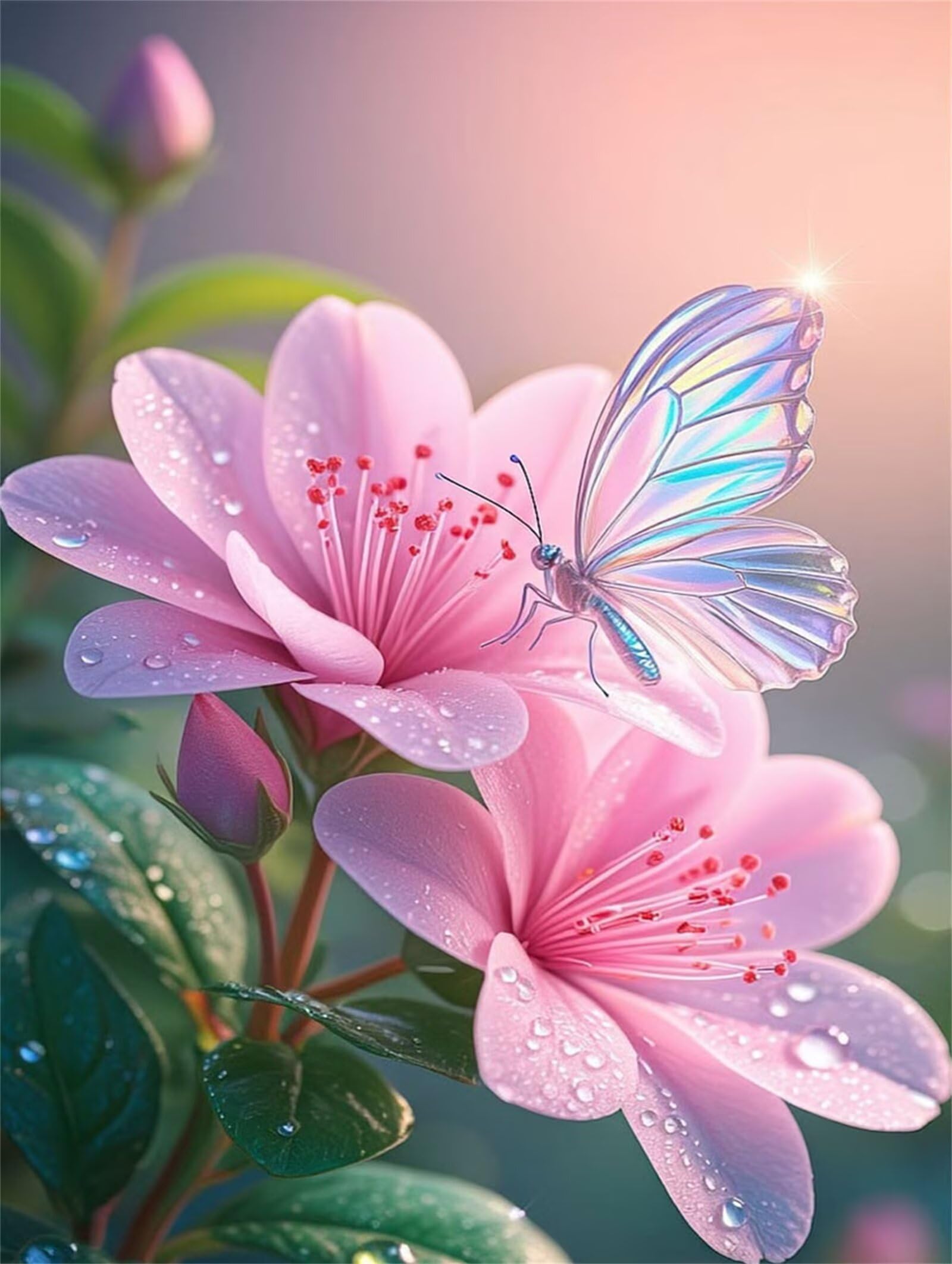 Puzzle 2000 pezzi Farfalla Fiori Rosa per Adulti, 100x70cm Puzzle Adulti 2000 pezzi, Giochi Di Puzzle per Tutta La Famiglia, Un Regalo Festivo per Gli Amici in Una Bella Confezione