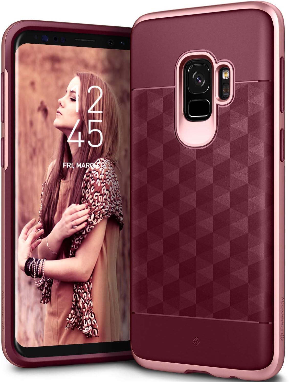Caseology Parallax for Samsung Galaxy S9 Case (2018) - Burgundy/Rose Gold