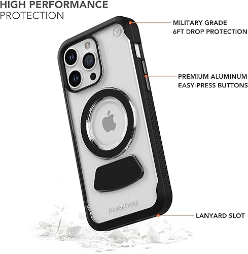 Miniatura 3 de Rokform - Funda para iPhone 15 Pro Max, Clear Eagle 3 Series, funda magnética dual para iPhone, armadura delgada probada contra caídas (transparente)