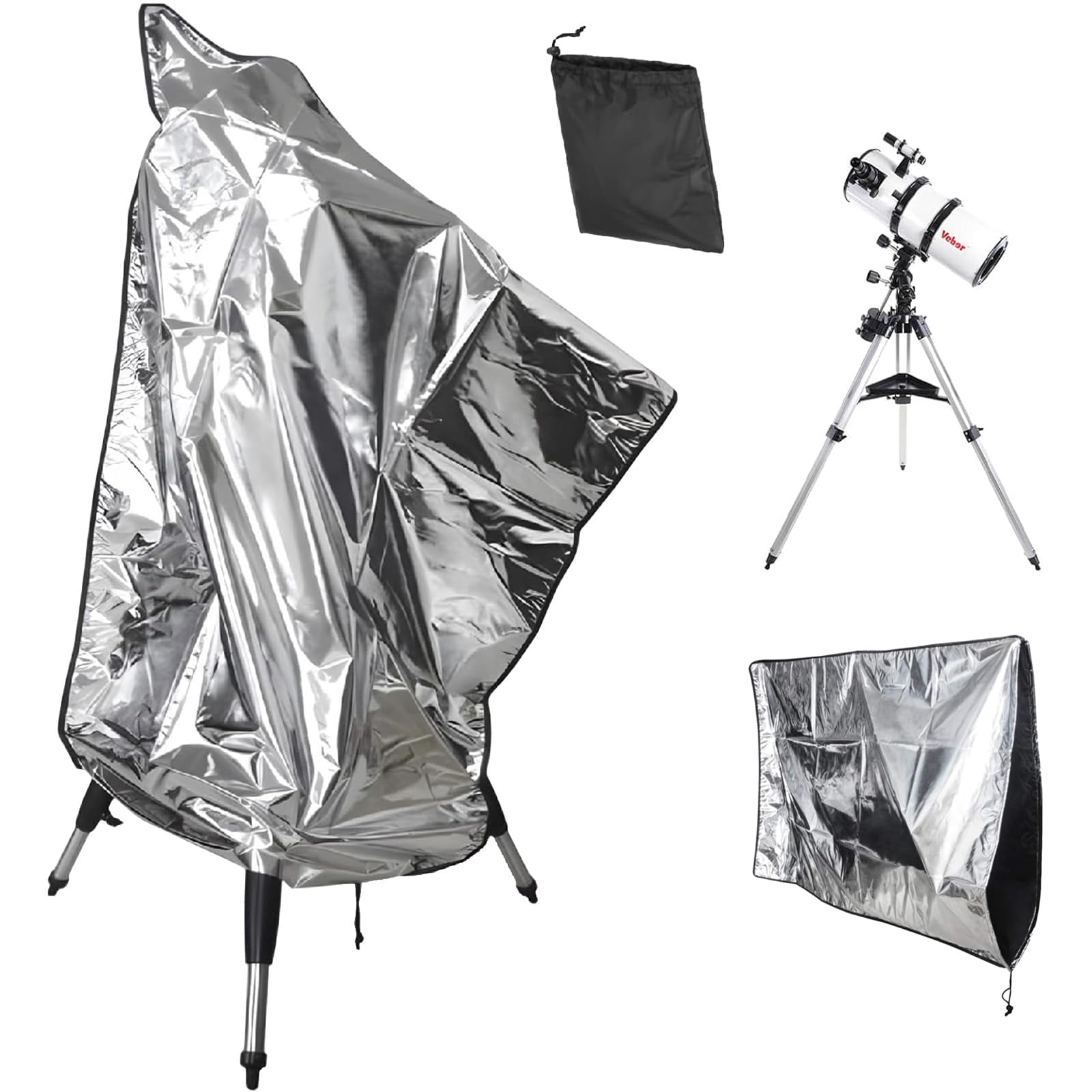 Copertura telescopica, 120 x 160 cm, per esterni, strato in poliuretano impermeabile 210D, resistente alle intemperie, ai raggi UV, antistrappo, protegge il telescopio da sporco e umidità