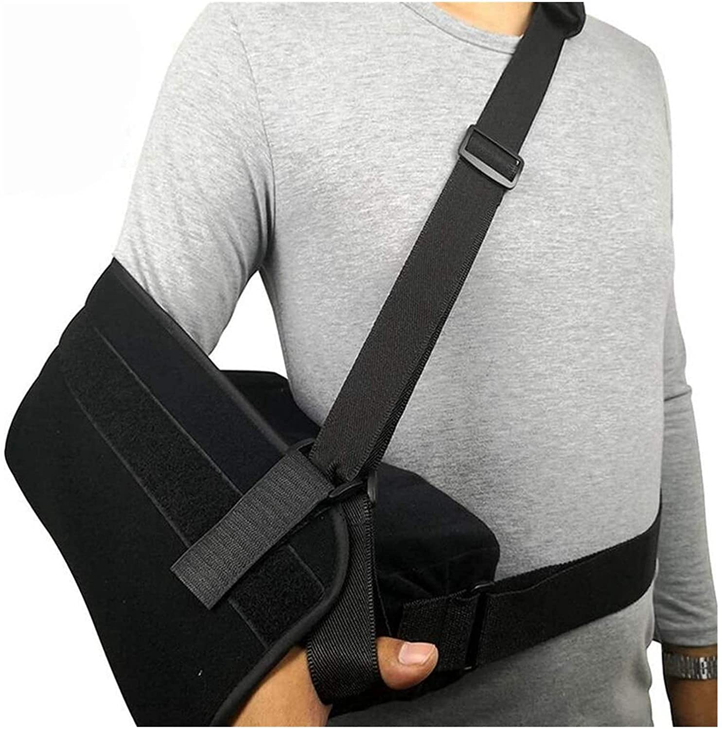 Cabestrillo de Brazo médico Inmovilizador de Hombro Soporte de Manguito rotador Soportes de Brazo Ajustables Tirantes de Codo, Cabestrillo de Brazo Izquierdo o Derecho con Almohada Eslingas