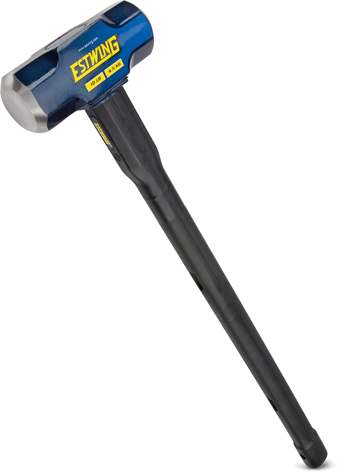 Estwing 10-Pound Hard Face Sledge Hammer - 30-Inch Indestructible Handle, Locked Steel Head, Vulcanized Rubber Grip for Demolition & Stake Driving