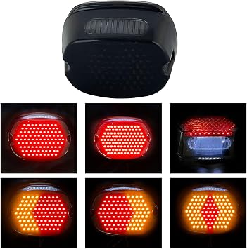 FATECIM Smoked LED Taillights Motorcycle Rear Brake Driving Turn Signal Lights License Plate Light for Harley Dyna Road King Electra Glide Street Bob Touring