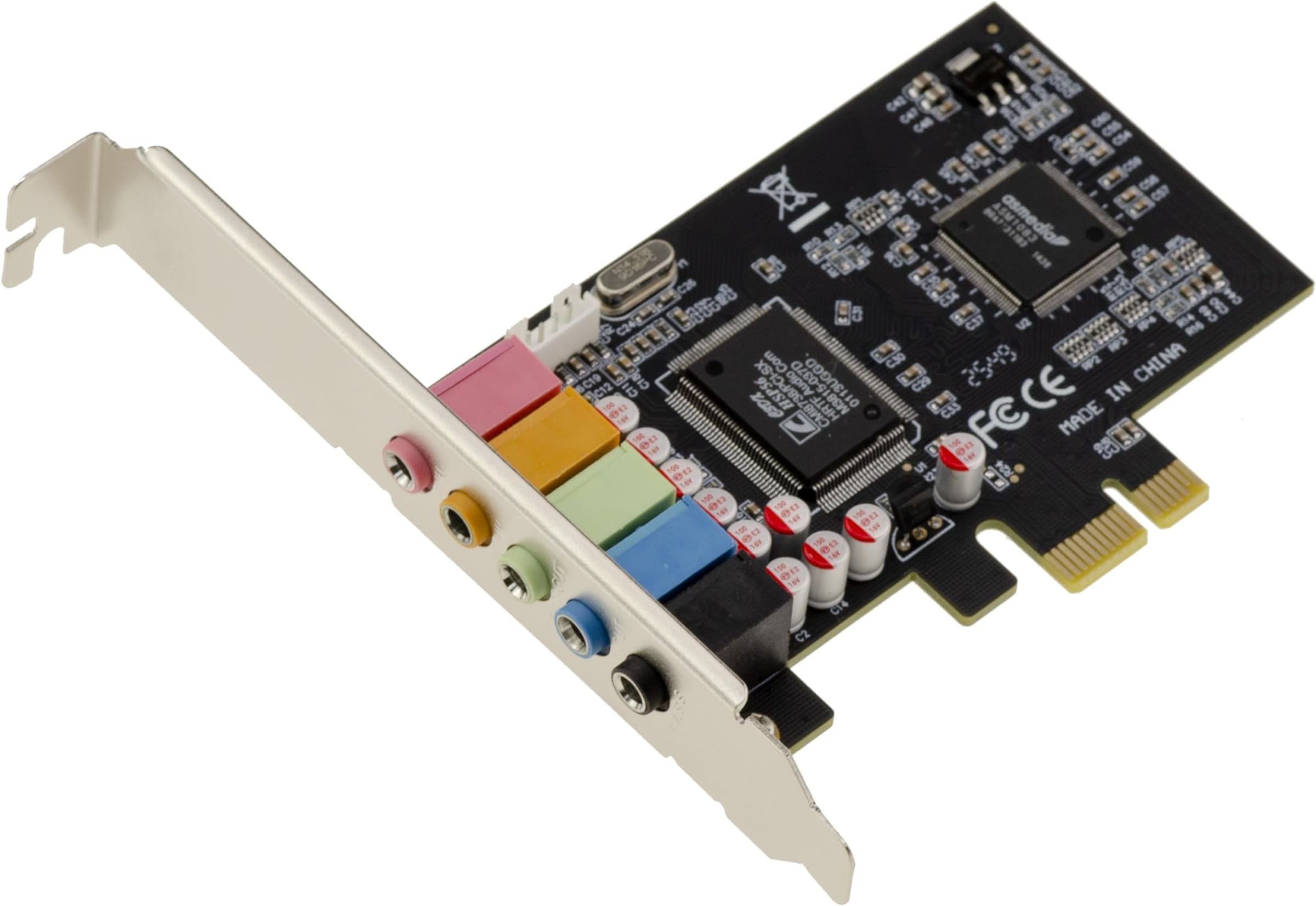 KALEA-INFORMATIQUE PCI Express 5.1 CHANNEL Sound Card with CMedia CMI8738/PCI-SX and ASM1083 Chipset - PCIe x1, High and Low Profile