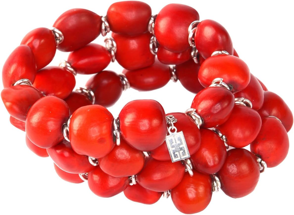 EVELYN BROOKS E B Designs Peruvian Bracelet for Women - w/Meaningful Good Luck Huayruro Red Black Seeds - Great Gifts for Mom, Daughter, Sister, Aunt, Girlfriend