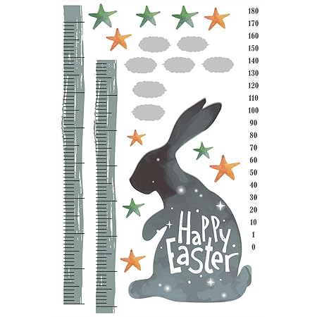 Amazon ウォールステッカー 身長計 記念 目盛り 子供部屋 イースター うさぎ 星 北欧 90 60cm シール式 装飾 おしゃれ 壁紙 はがせる 剥がせる カッティングシート Wall Sticker 雑貨 ガラス 窓 Diy プチリフォーム Meter Ws ウォールステッカー オンライン通販