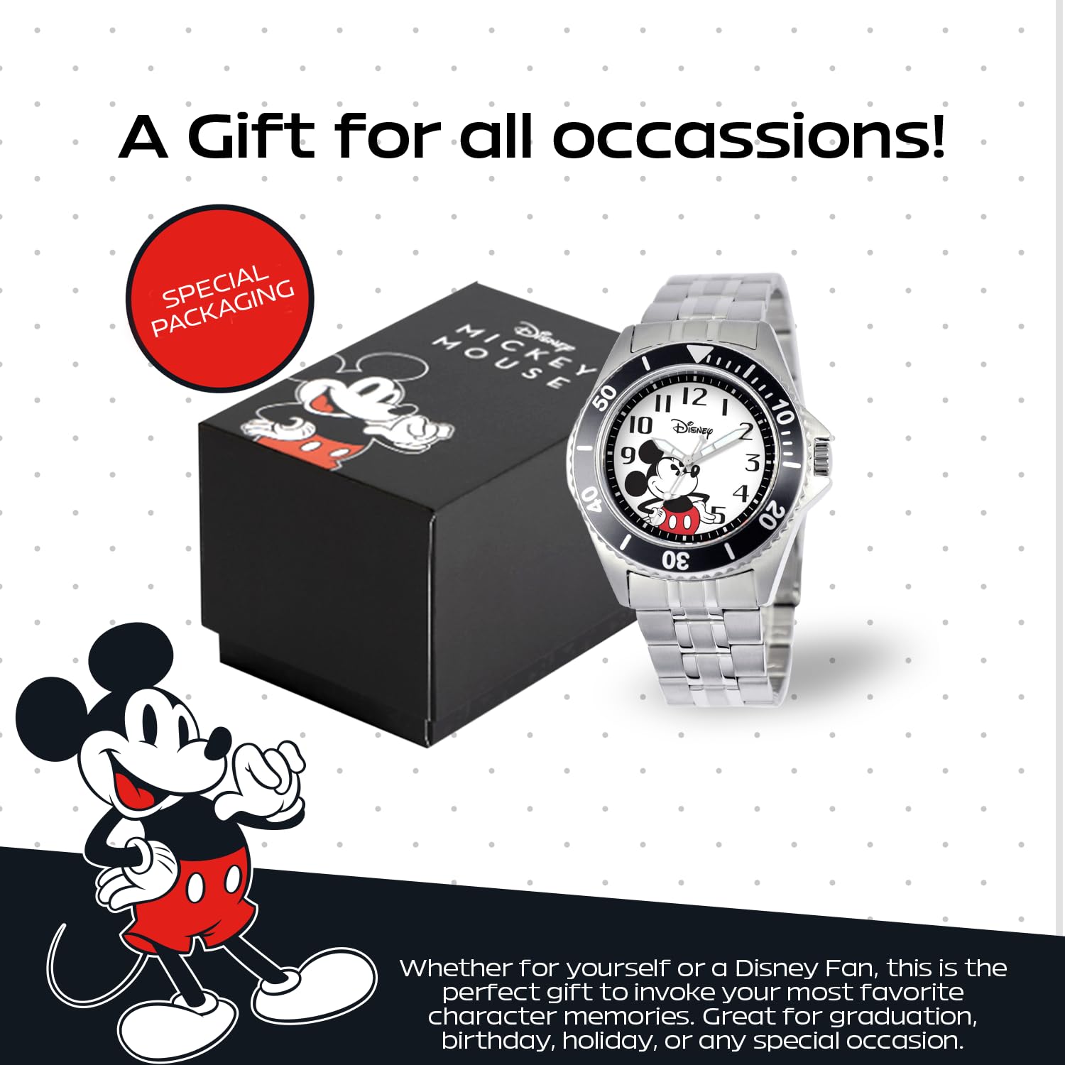 Disney Homme W000524 Mickey Mouse Honor Acier Inoxydable Bracelet Montre