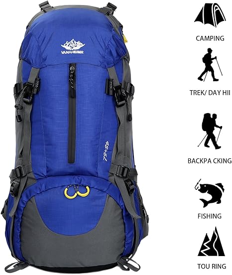 Esup 50L Hiking Backpack Men Camping Backpack with rain cover 45l+5l