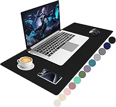 Niviy Desk Mat Black PU Leather Desk Mat Waterproof and Non-Slip Durable Desk Mat Protector Table Desks for Office and Home 80 x 40 cm