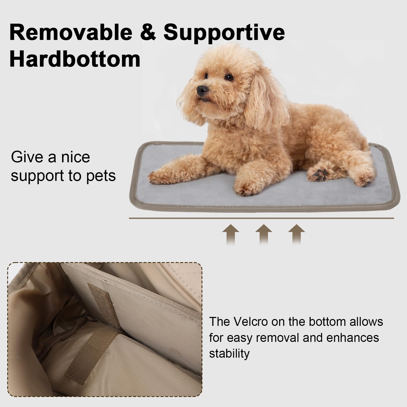 Pecute Trasportino per Cani, Trasportino per Animali Domestici Con Tasche per Cani di Piccola Taglia, Trasportino Leggero per Cani e Cuccioli, Gita, Viaggio, Veterinario, Cachi