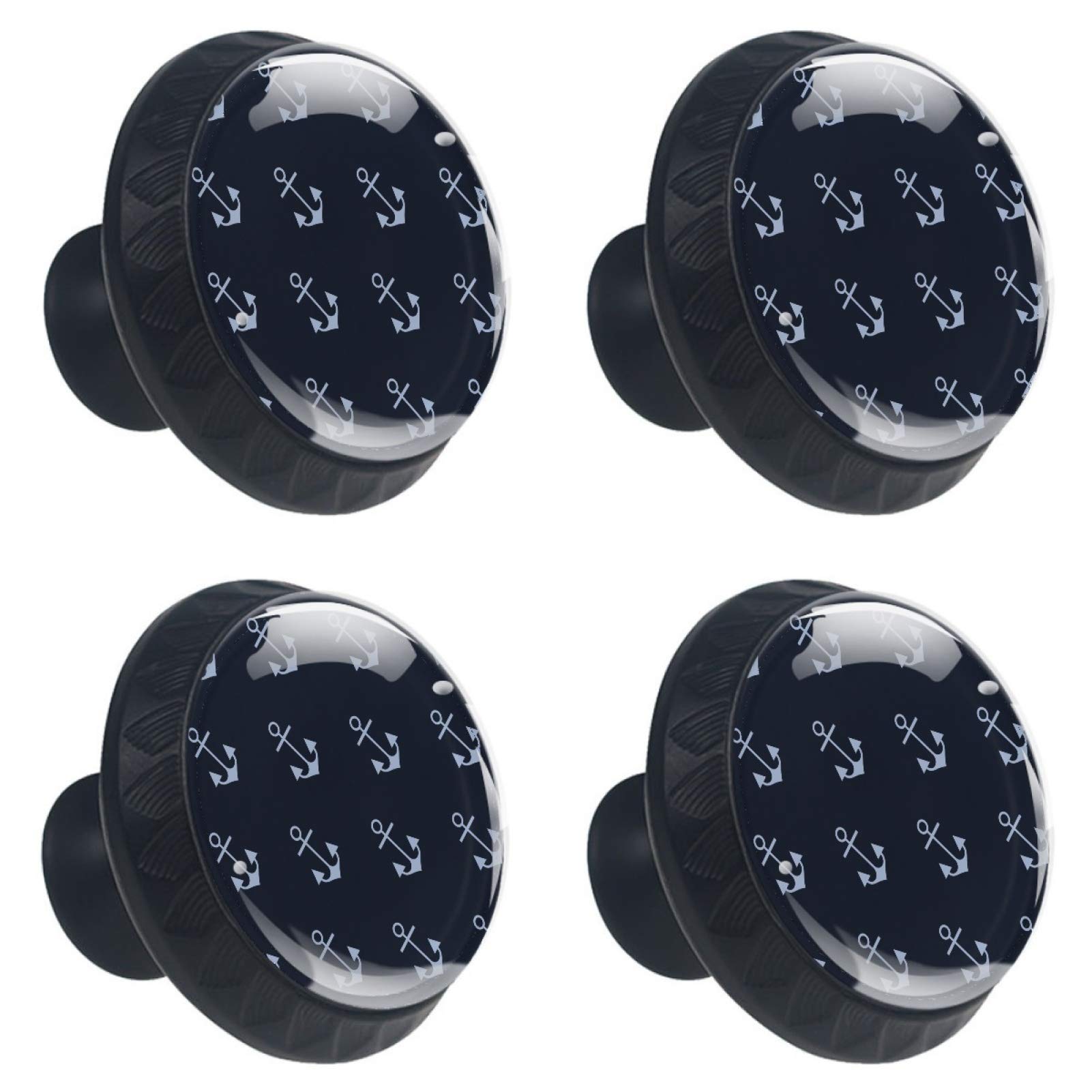 Boutons de meuble en verre de 30 mm avec motif ancre marine, finitions soignées pour placard