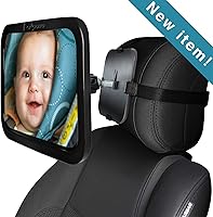 Vista 5 de Espejo de coche para bebé para asiento trasero orientado hacia atrás – Espejos para reposacabezas de asiento trasero automático para bebés y niños
